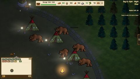 A night raid breaking through one quarter of the camp wall.